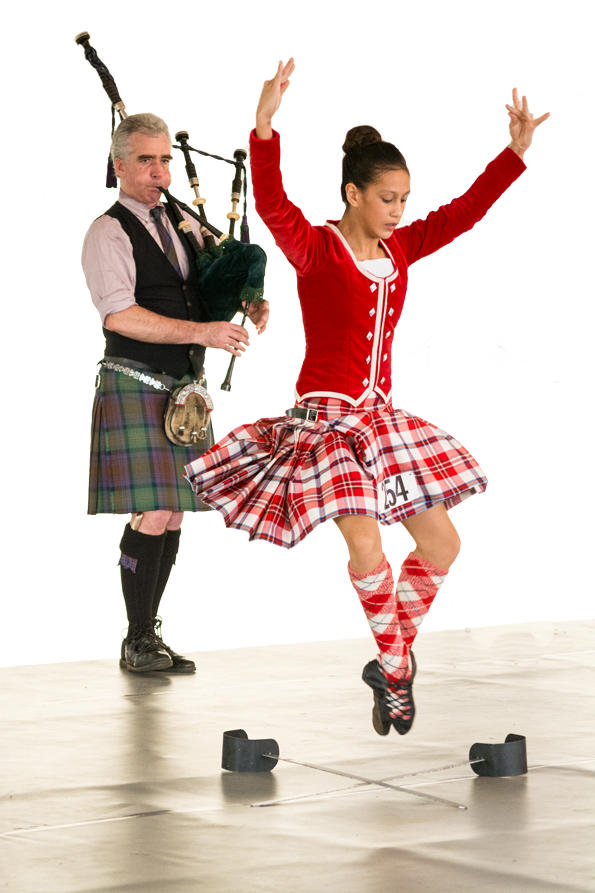 Girl dancing highland dance